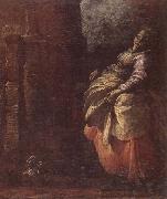 A Woman standing before an entrance to a house, unknow artist